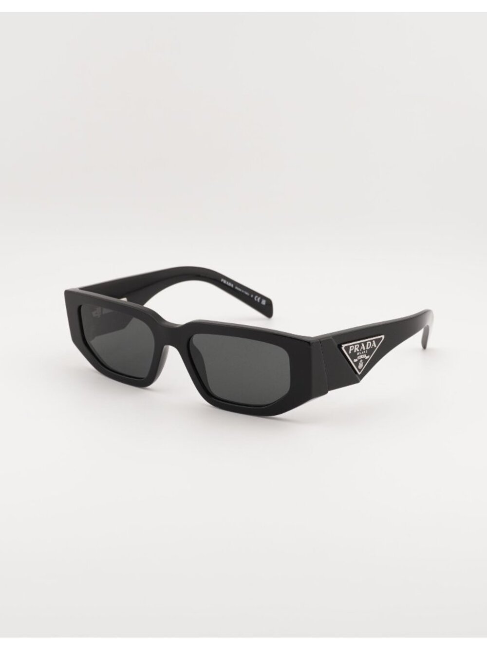 Prada PR09ZS 1AB5S0 Sunglasses Black Rectangle Frame, Grey Lenses